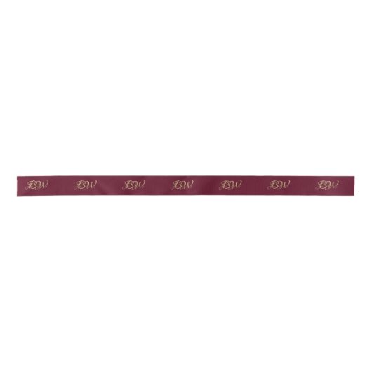 Elegant Script Couples Monogram Wedding Ribbon Lint (Voorkant)