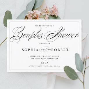 Elegant Script Couples Shower Wedding Kaart