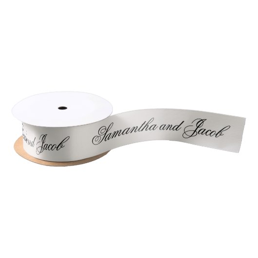 Elegant Script Cream Bruiloft Lint (Spoel)