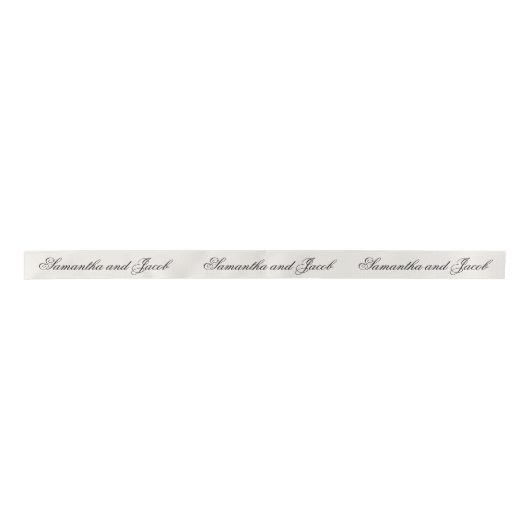 Elegant Script Cream Bruiloft Lint (Voorkant)