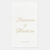 Elegant Script Custom Couple Names Date Weddenscha Servet (Voorkant)