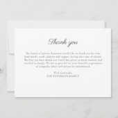 Élégant Script Custom Funeral Photo Carte de remer (Devant)