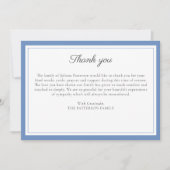 Elegant Script Custom Funeral Photo Dank u kaart (Voorkant)