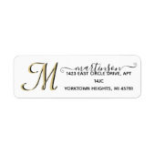 Élégant Script Custom Gold Monogram Étiquette (Devant)
