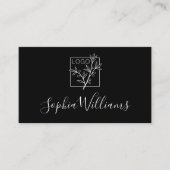 Elegant Script Custom Logo Modern Black Visitekaartje (Voorkant)
