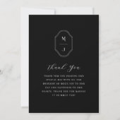 Elegant Script Custom Monogram Weddenschap Foto Bedankkaart (Achterkant)