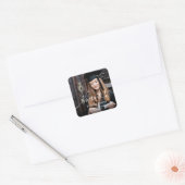 Elegant Script Custom Photo Afstuderen Vierkante Sticker (Envelop)