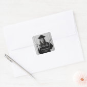 Elegant Script Custom Photo bedankt Afstuderen Vierkante Sticker (Envelop)