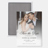 Elegant Script Custom Photo Save the Date Wedding Magneet (Voorkant / Achterkant)
