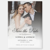 Elegant Script Custom Photo Save the Date Wedding Magneet (Voorkant)
