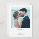 Elegant Script Custom Photo Wedding Classic Grey I Kaart (Achterkant)