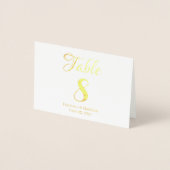Elegant Script Custom Weduwing Folie Table Number Folie Kaarten (Voorkant)