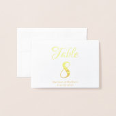 Elegant Script Custom Weduwing Folie Table Number Kaarten (Voorkant met envelop)