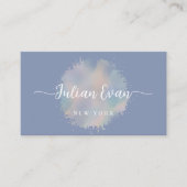 Elegant Script Dandelion Blue Healthcare Visitekaartje (Voorkant)