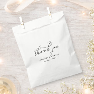 Elegant script Dank u minimalistisch gepersonalise Bedankzakje