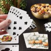 Elegant Script Dankbare Rustieke Pompoen Pokerkaarten (Insitu)