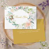 Elegant Script Dankjewel Waterverfrozen Bloemstuk Bedankkaart