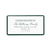 Elegant Script Dark Green Formal Wedding Etiket (Voorkant)