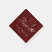 Elegant Script Dark Maroon Afstuderen Napkins Servet (Hoek)