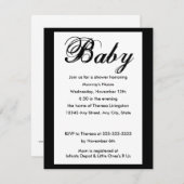 Elégant script de bébé Baby shower Invitation (Devant / Derrière)