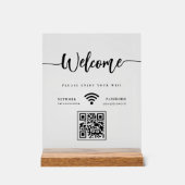Élégant script de bienvenue WIFI QR Code Frosted (Recto)