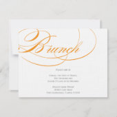 Élégant script de brunch Invitation - Orange (Devant)