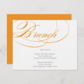 Élégant script de brunch Invitation - Orange (Devant / Derrière)