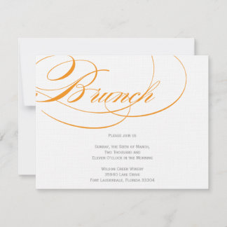 Élégant script de brunch Invitation - Orange