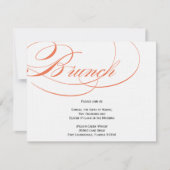 Élégant script de brunch Invitation - Orange (Devant)