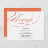 Élégant script de brunch Invitation - Orange (Devant / Derrière)