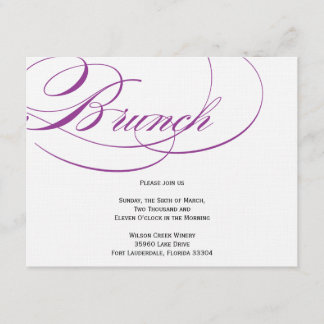 Élégant script de brunch Invitation - Purple