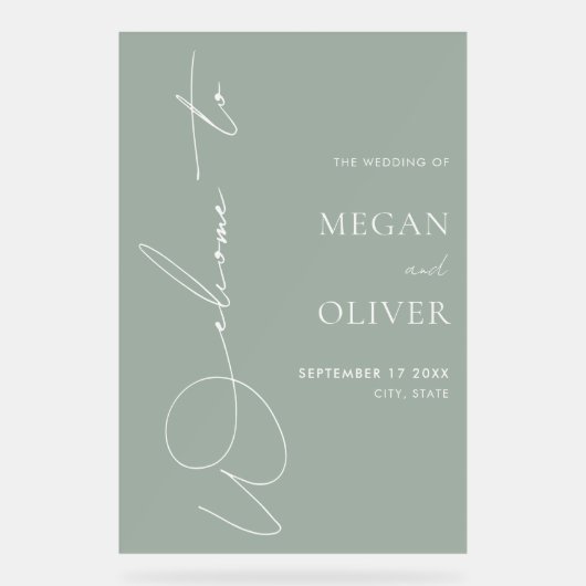 Élégant script de calligraphie Mariage Bienvenue (Recto)