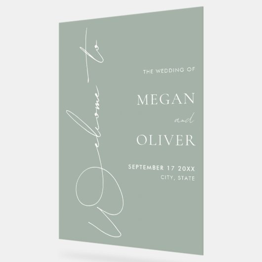 Élégant script de calligraphie Mariage Bienvenue (Angle)