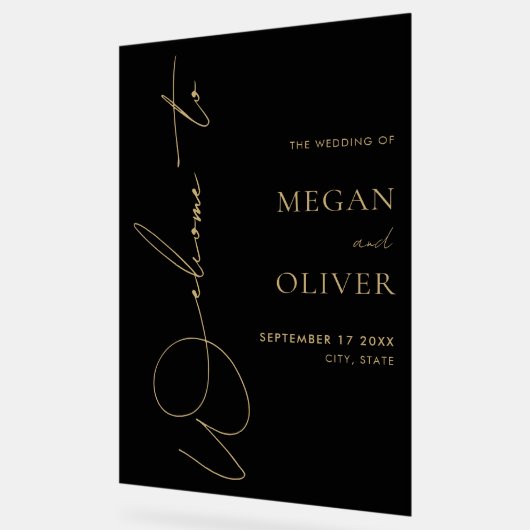 Élégant script de calligraphie Mariage Bienvenue (Angle)