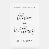 Élégant script de calligraphie Mariage Bienvenue (Recto)
