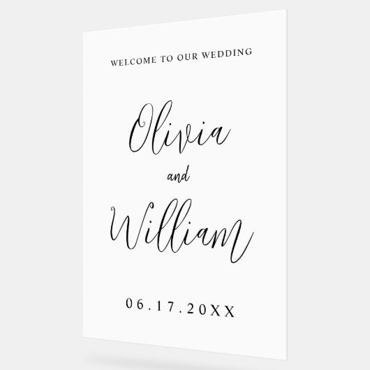 Élégant script de calligraphie Mariage Bienvenue (Angle)