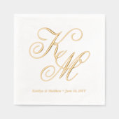 Élégant script de calligraphie Mariage monogramme (Recto)