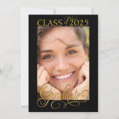 Élégant script de photo superposition Faire-part d (Devant)