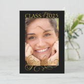 Élégant script de photo superposition Faire-part d (Debout devant)