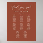 Élégant Script de Terracotta 8 table Tableau de si (Devant)