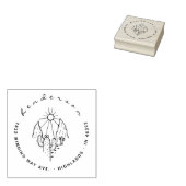 Elegant Script Desert Cactus Retouradres Rubberstempel (Gestempeld)