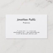 Elegant Script Design Minimalist Modern Plain Visitekaartje (Achterkant)