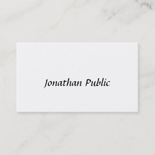 Elegant Script Design Minimalist Modern Plain Visitekaartje (Voorkant)