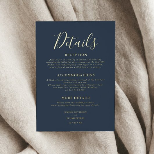 Elegant Script Details Bruiloft Behuizing Kaart