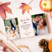 Élégant Script Deux Photos Mariages Merci