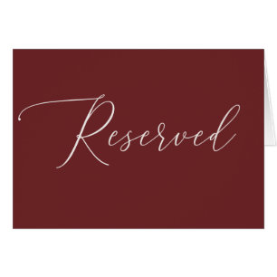 Elegant Script Diep Wijnrood Gereserveerd Trouwbor