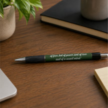 Elegant Script Donkergroene Bijbeltekst Pen