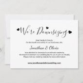 Elegant Script Downsizing Kleinere Trouwfoto Aankondiging (Voorkant)