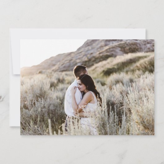 Elegant Script Downsizing Smaller Wedding Photo Aankondiging (Achterkant)