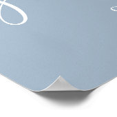 Élégant Script Dusty Baby shower bleu Affiche de b (Coin)